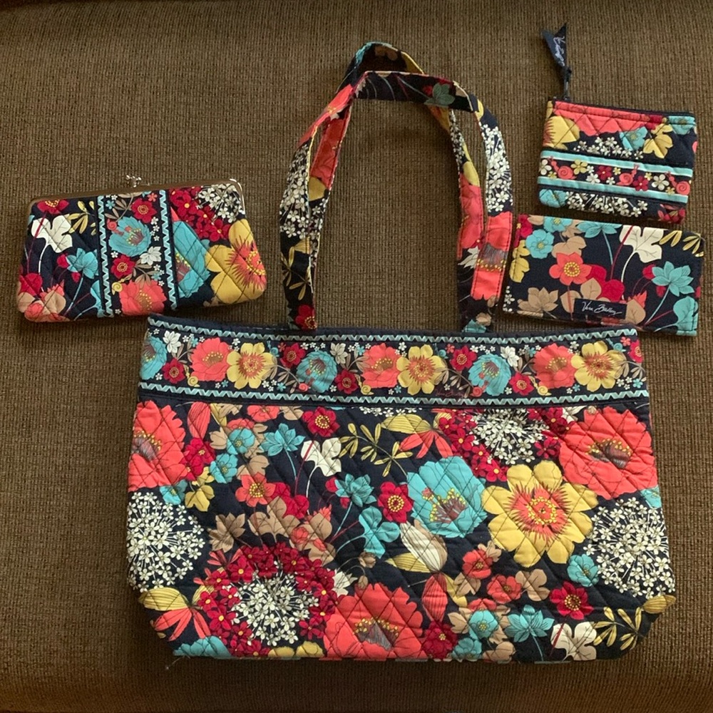 Vera Bradley tote/wallet/zip case/check book holder